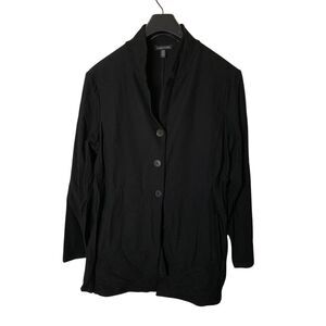 Eileen Fisher cardigan button front jacket black women's size large